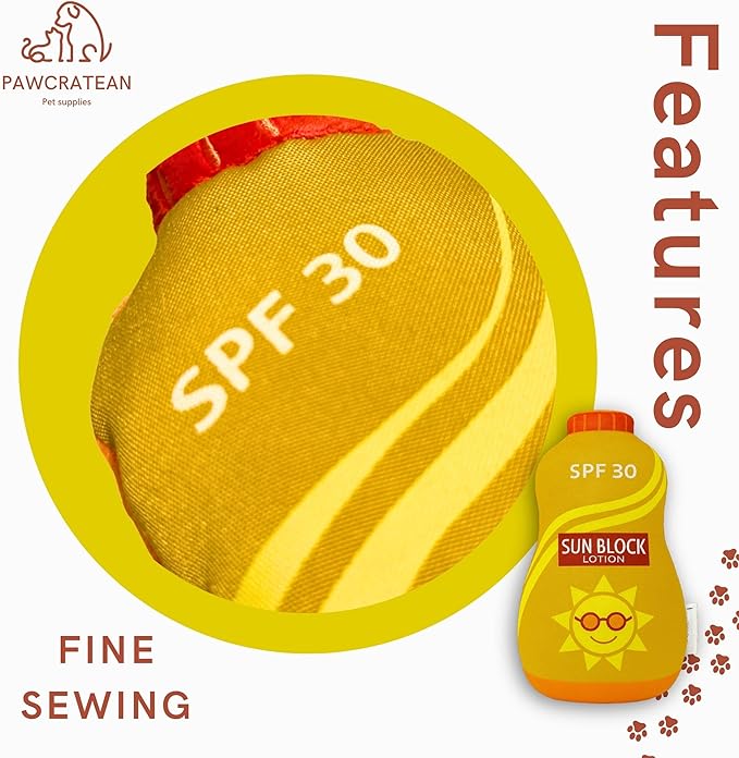 7" Squeaky Plush Toy for Puppies Small Dogs Self Etertainment Washable Soft Made [PET ONLY] (Lotion Bottle)
