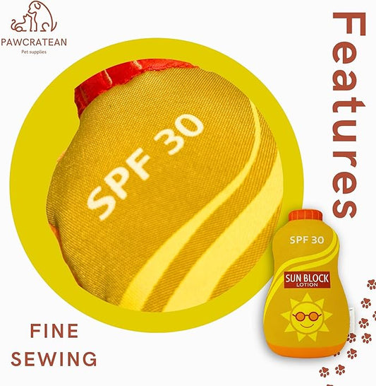 7" Squeaky Plush Toy for Puppies Small Dogs Self Etertainment Washable Soft Made [PET ONLY] (Lotion Bottle)