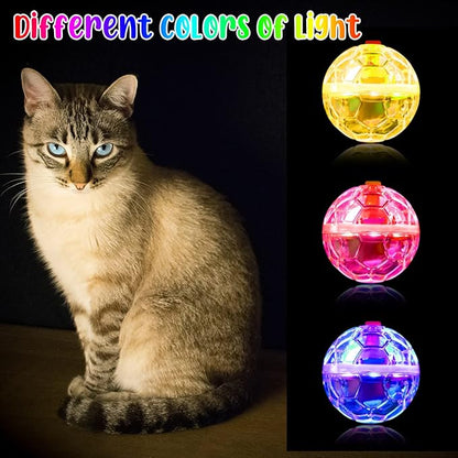 CHENGU 15 Pieces Ghost Hunting Light up Cat Balls Motion Activated Interactive Pet Toy Small LED Glowing Pet Ball for Animal Dog Running Activity Indoor Supplies, 1.38 x 1.5