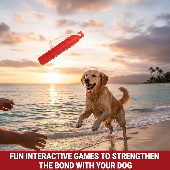 Dog Float Toy - Interactive Training Bumper & Fetching Retrieving Dog Water Toys Dummy Outdoor - Lightweight for Float on the Water Pool Fetch Rope Dog Toys for Small, Medium, Large Dogs