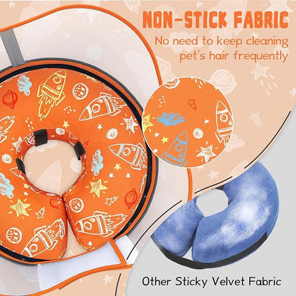 Elevated Inflatable Dog Cone Collar to Stop Licking, Dog Donut Collar After Surgery, Soft Dog Cone Alternative for Small Medium Large Dogs