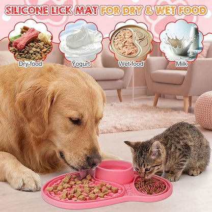 Ceenna Lick Mat for Dogs and Cats Silicone Snuffle Mat Slow Feeder Lick Pat Easy Clean Pet Slow Feeder Anxiety Relief Dog Slowing Feeders Licks Pat Feeding Mats for Pet Training Mats (Classic)