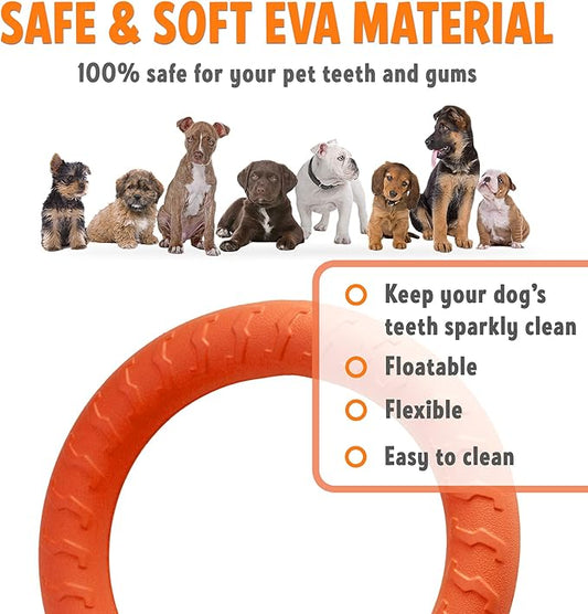 PetSpy Dog Ring Toy – Flying Ring for Outdoor Play, Floating Training & Fetch Toy for Throwing, Catching & Chewers – Durable EVA Flying Disc for Small, Medium & Large Dogs