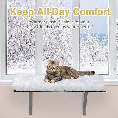 COZIWOW Window Cat Hammock - Indoor Cat Bed for Window Sill, White