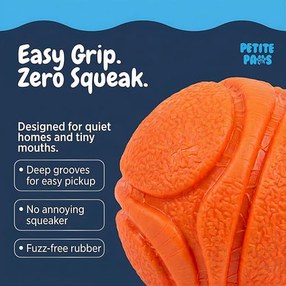 SuperFetch Dog Balls 1.5 Inch No Squeak Toy for Small Dogs Teething Toys for Puppies Rubber Balls for Fetch, Training, Boredom and Solo Play - 6 Pack