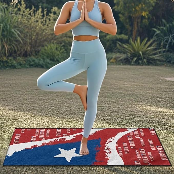 SEANATIVE Car Seat Towel Cover, Universal Car Seat Cover and Changing Towel, Super Absorbent Transition & Seat Wrap, Ideal for Gym Swimming Surfing Running, Puerto Rico Flag Print