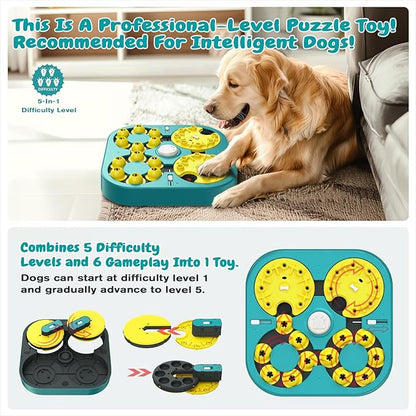 KADTC 5-Level Dog Puzzle Toy, 6 Ways to Play, Extra-Large Treat Puzzle for Smart Dogs, Beginner to Expert Mental Stimulation, U.S. Brand