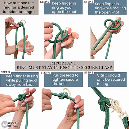 Hands Free Dog Leash, Waist Leash for Dog Walking, Crossbody, Multifunctional, Dog Lead, Running, 2 Dogs, Dual Handle, Dog Training, Adjustable Lead 4.3ft - 7.5ft, 3/8" (10mm) Diameter.