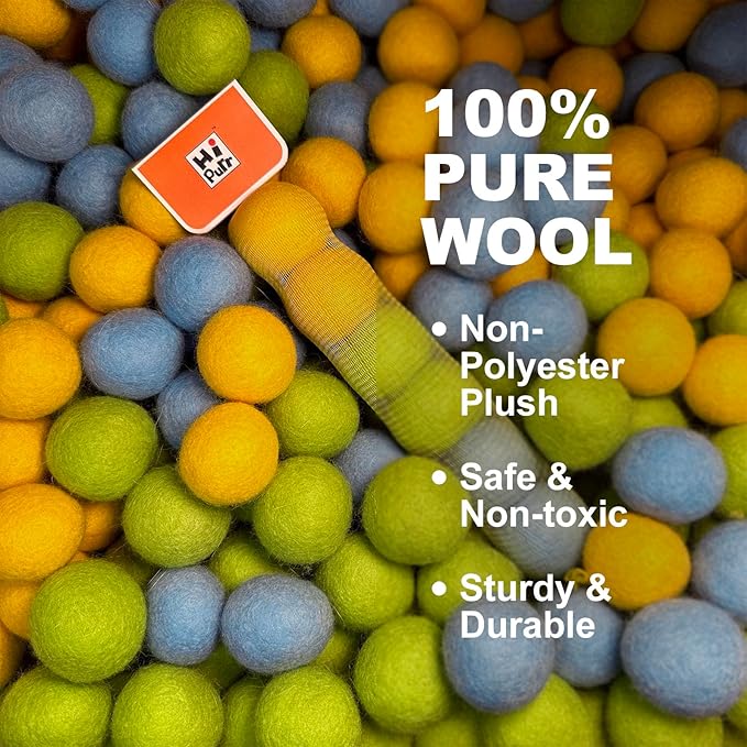 100% Wool Felt Cat Toy Balls – 6-Pack, 3 Colors – Natural, Durable & Safe Size for Indoor Cats