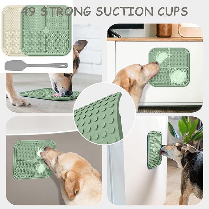 2 Pack Lick Mat for Dogs,Cats,Upgraded 8.5×8.5 inches Licking Mats with Suction Cups,Slow Feeder Licking Pad for Anxiety Relief and Boredom Reducer,Suitable for Dog Training Set 6