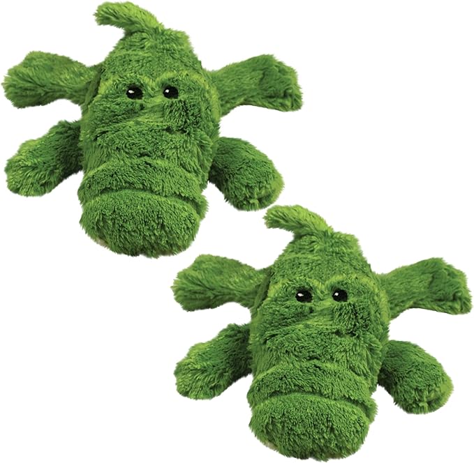 KONG Cozie Plush Dog Toys 2 Pack – Durable & Soft Squeaky Toys for Medium Dogs – Assorted Animal Characters (Ali The Alligator)