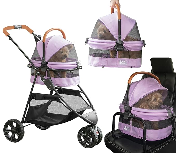 Pet Gear 3-in-1 Travel System, View 360 Stroller Converts to Carrier and Booster Seat with Easy Click N Go Technology, for Small Dogs & Cats, 4 Colors