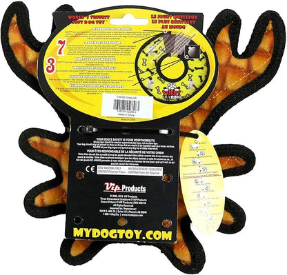 TUFFY - World's Tuffest Soft Dog Toy - Ocean- Squeakers - Multiple Layers. Made Durable, Strong & Tough. Interactive Play (Tug, Toss & Fetch). Machine Washable & Floats. (Crab Orange, Medium)