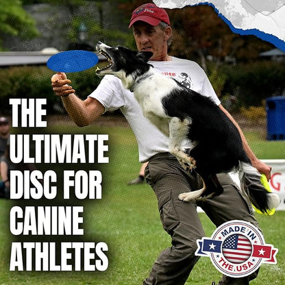 Hyperflite Nano Jawz Disc Dog Disc 4” (24g) | Official Skyhoundz Mini Flying Disc for Small Dogs & Puppies | Long-Flying, Lightweight Chase Dog Toy for Backyard, & Beach | Anti-Glare - Blue
