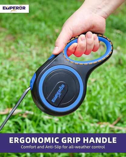Emperor Pets 26 ft Retractable Dog Leash Large Dogs - Up to 110lbs, Heavy Duty Leash Retractable 26 ft, Dog Leashes for Large Breed Dogs -BL26