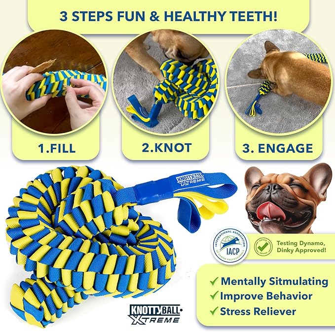 Race&Herd KnottyBall Xtreme Snuffle Ball for Dogs - Interactive Dog Puzzle Toy for Smart Dogs, Treat Puzzle Toys for Dogs Enrichment, Dog Snuffle Toy Ball Treat Dispensing Smart Dog Toys