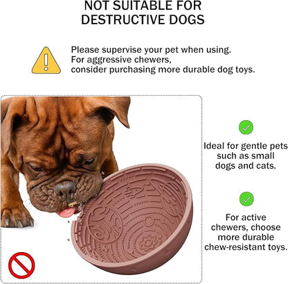 OHMO Slow Feeder Bowl Lick Mat for Dogs(Coral, 6.3") Interactive Soft Silicone w/Wobbly & Stable Galaxy Design, Reduces Pet Boredom Anxiety, Easy Clean