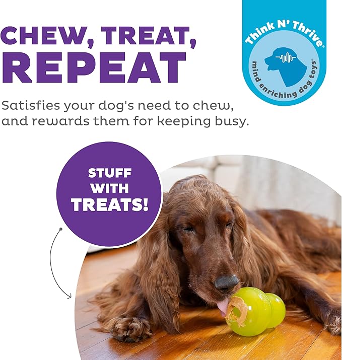 Outward Hound Double-Tuff Stuffable Dog Toy, Large 5-Inch Green - Treat Dispensing Chew Ball for Medium to Large Dogs, Interactive Puzzle for Enrichment & Slow Feeding (Pack of 2)