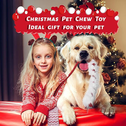 Wodoca Christmas Dog Tug Toys - Rope Toys for Aggressive Chewers, Xmas Pet Gifts, Large Dog Chew Toy, Ideal for Training, Hand Made (Red)