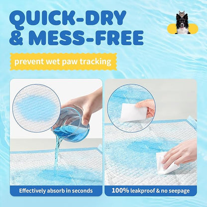 100-Pack X-Large Puppy Pads - 34'' x 28'' Pee Pads for Dogs Potty Training with Leak-Proof Quick-Dry Design, 6-Layer Wee Wee Pads for Dogs, Blue