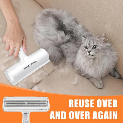 Pet Hair Remover Lint Roller for Pet,Cat Hair Removal Tool Reusable Lint Roller for Furniture, Couch, Carpet, Clothing and Bedding,White Grey