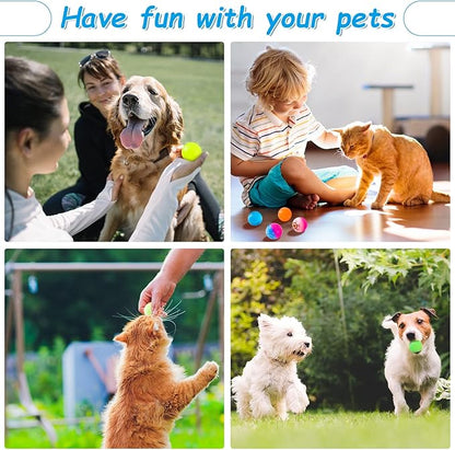Cindeer 24 Pack 1.25 Inch Cat Toy Bouncy Balls Interactive Cat Ball for Colorful Indoor Pet Favorite Gift with High Elasticity for Exercise and Interactive Play