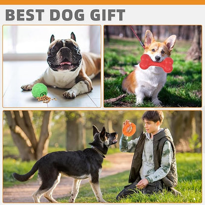 KOOLTAIL Dog Chew Toys for Aggressive Chewers, 3 Pack Durable Tough Bone for Teeth Cleaning, Non-Toxic Rubber Indestructible Dog Toys, Funny Puzzle Dog Toy for Small Medium Large Breed Dogs Best Gift