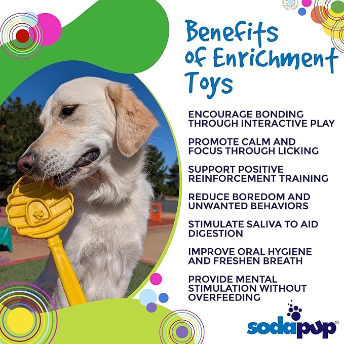 SodaPup Lick Sticks eToy – Durable Interactive Enrichment Toy Made in USA from Non-Toxic, Pet-Safe, Food Safe Material for Bonding, Training, Calming, Mental Stimulation, Oral Health & More