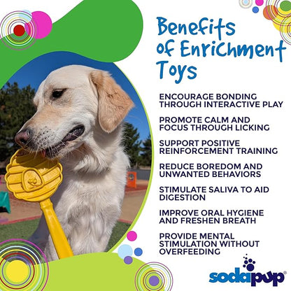 SodaPup Lick Sticks eToy – Durable Interactive Enrichment Toy Made in USA from Non-Toxic, Pet-Safe, Food Safe Material for Bonding, Training, Calming, Mental Stimulation, Oral Health & More