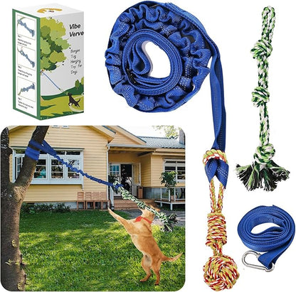 Outdoor Dog Bungee Tug Toy,Interactive Tug of War Toy for Small/Medium/Large Dogs,Tree Tuggerr Toys，Hanging from Tree Toy for Exercise Solo Play (Large)