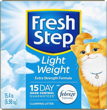 Fresh Step Light Weight Clumping Litter, Extra Strength Formula With Febreze Freshness, 15.4 lb. Box (Package May Vary)