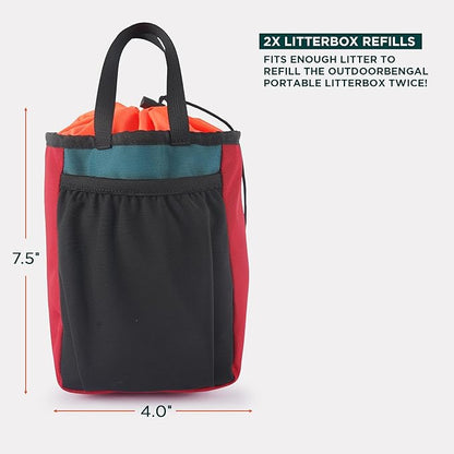 OutdoorBengal Portable Travel Litter Bag, No Mess, Small & Collapsible Bag to Carry Litter, Leak Proof Kit for Cat Litter, Essentials for Traveling with Cats, Travel Litter Box for Car, Plane with Cat