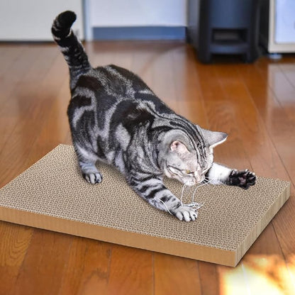 Nicunom 5 Packs in 1 Cat Scratcher with Box, Large Cat Scratching Boards Cardboard Box Reversible Cat Scratch Pads for Indoor Cats, Cat Scratch Cardboard for Rest and Play