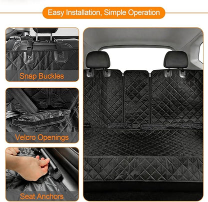 Dog Car Seat Cover for Rear Seat, Waterproof & Scratch-Proof Pet Seat Protector, Nonslip Car Seat Cover for Dogs, Universal Fit for Cars, Trucks & SUVs, Standard Size