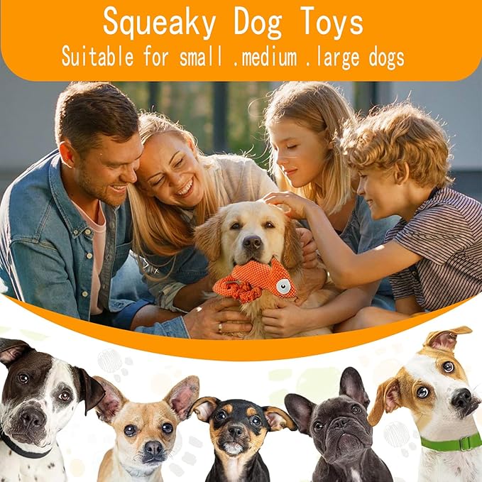 Bzonsmart Squeaky Dog Toys: Plush Soft Toys with Soft Fabric.Dog Chew Toys for Puppy, Small, Medium, Large Dogs