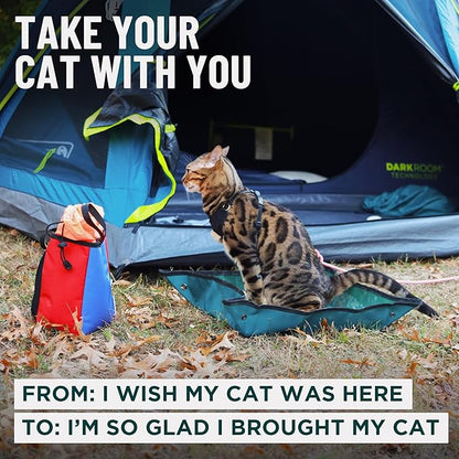 OutdoorBengal Travel Litter Box for Cats (3in1 Kit) – Foldable Litterbox + Litter Bag + Scooper (Portable Litter Box for Cat Traveling) Collapsible Litterbox for Car Travel with Cat, Camping, Plane