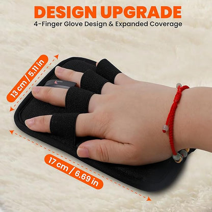 CALMZY Pet Hair Remover Gloves for Dogs & Cats Newly Upgraded Four Finger electrostatic Magic Brush Easy to Use On Bedsheet,Carpet,Cloth,Sofa,Couch,Blanket and Multifunctional Grooming Pet Gloves