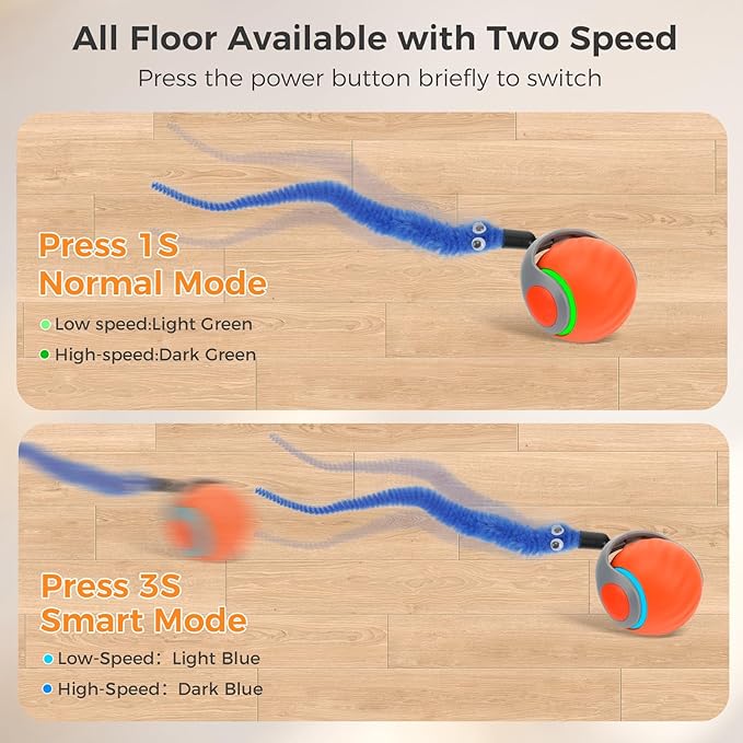 Automatic Interactive Cat Toy Ball with 3 Tails，Rechargeable Moving Cat Toy for Indoor Cats，Cat Toys Balls for Indoor Cats|Fun Interactive Cat Toys & Perfect Cat Gifts，cat ChaCe Toy，Motion Activated