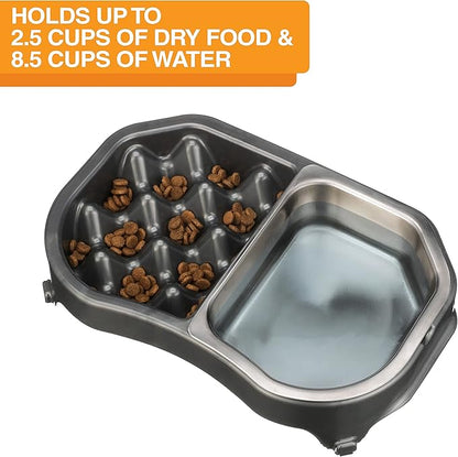 Neater Pet Brands Neater Slow Feeder Dog Bowls, Slows Down Fast Eating to Prevent Vomiting, Overeating, & Bloat, Dog Slow Feeder Bowl with Wide, Non-Slip Base, Holds 2.5 Cups Food and 8.5 Cups Water