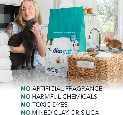 ökocat Multi-Cat Wood Clumping Cat Litter, Unscented, 18.8 pounds - Natural Ingredients, Obliterates Odors with Natural Odor Neutralizer, Clumps Solid, 99% Dust Free, Great for Multiple Cats
