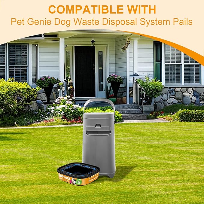 2 IN 1 Genie Refill Bags for Dog Cat 2 Pack - Total 56FT Lasts Up to 8 Months - Superior Odor Control for Dog Poop Cat Litter Bags - Pet Waste Refill Bags Fits Pet Genie and Litter Genie Pails