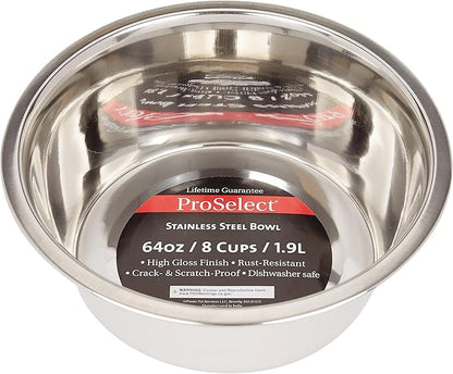 ProSelect Stainless Steel Classic Dog Bowl, 2-Quart