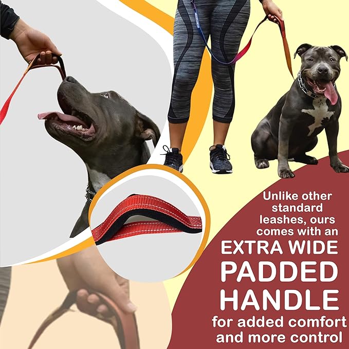Hands-Free Leash for Small to Large Dogs 5ft - Heavy Duty Adjustable Waist Belt, Padded Handles, Reflective Stitching, Satin Carry Bag for Walking, Running, Hiking