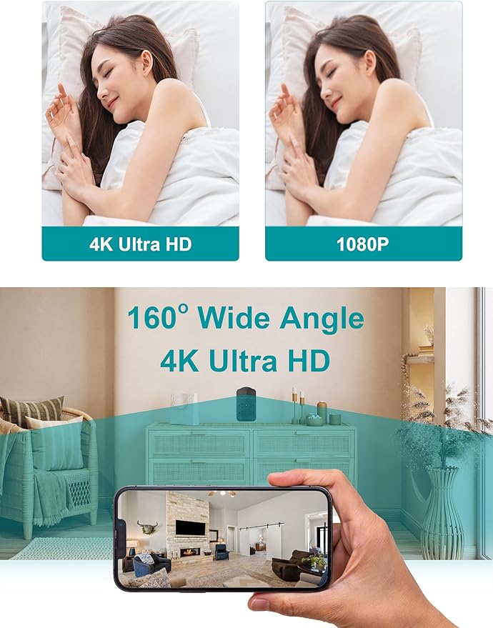 160° Wide Angle 4K HD Charger Camera