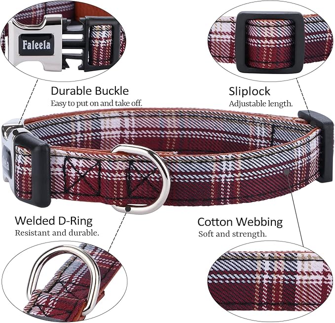 Faleela Soft &Comfy Bowtie Dog Collar,Detachable and Adjustable Bow Tie Collar,for Small Medium Large Pet (Red and White, Medium (Pack of 1))