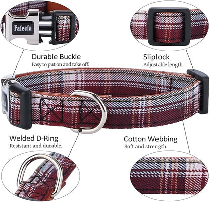 Faleela Soft &Comfy Bowtie Dog Collar,Detachable and Adjustable Bow Tie Collar,for Small Medium Large Pet (Red and White, Medium (Pack of 1))