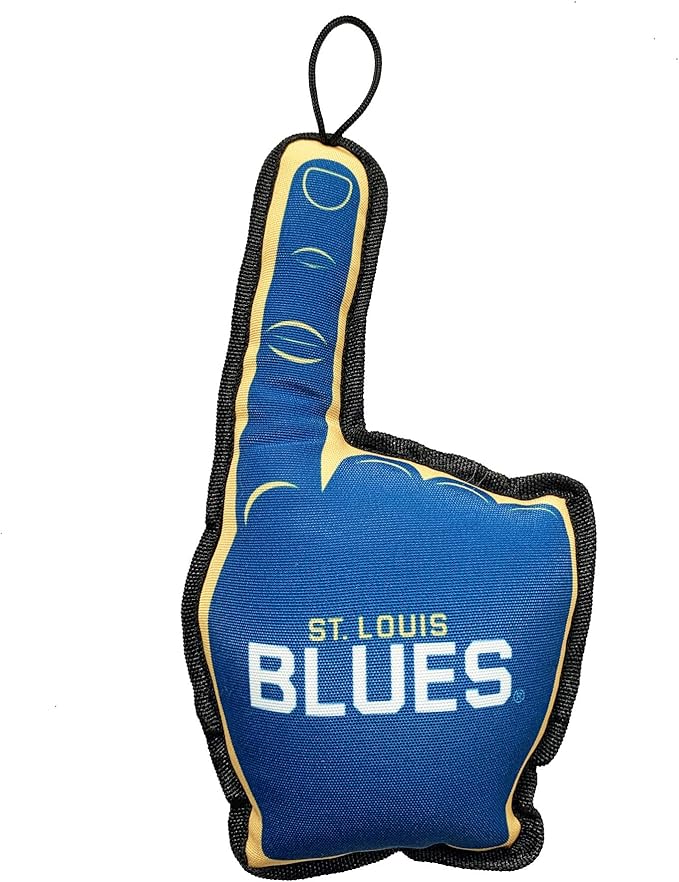 Pets First NHL St. Louis Blues #1 Fan Toy for Dogs & Cats. Best Tough PET Toy with Inner Squeaker. Number One Premium Dog Toy for Strongest Chewers & Sports Fans, One Size