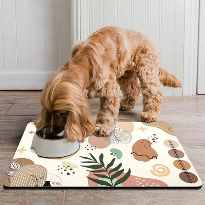 Pet Feeding Mat for Floors Waterproof Dog Mat for Food and Water Absorbent Quick Dry Non Slip mat for Cat Bowls