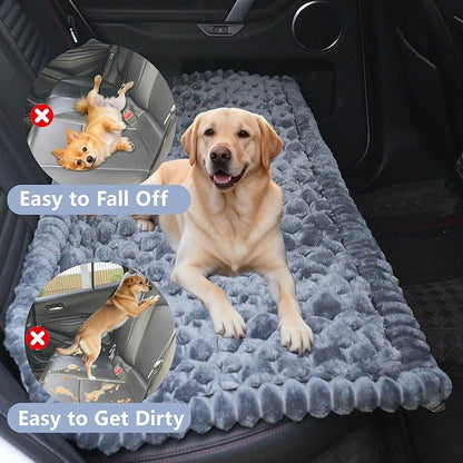 Waterproof Backseat Pet Bed Mat,Soft Plush Pet Seat Cover, Thickened Backseat Dog Bed Mat, Washable & Non-Slip Travel Pet Mat for Small Medium Dogs, Fits Car, Truck & SUV