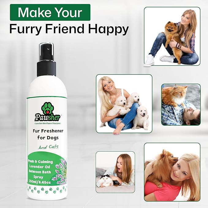Lavender Dog Perfume Spray – Long-Lasting Dog Cologne & Deodorizing Spray for Dogs and Cats, Helps Eliminate Odor Between Baths, Gentle Grooming Freshener for Sensitive Skin – 8.45 oz